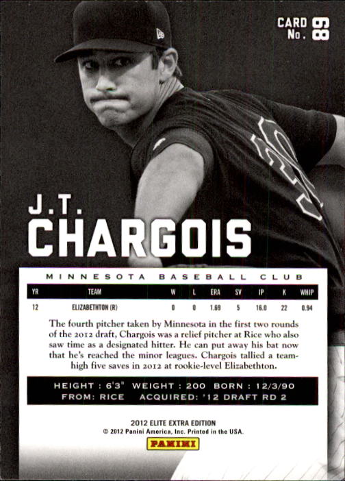 2012 Elite Extra Edition #89 J.T. Chargois back image