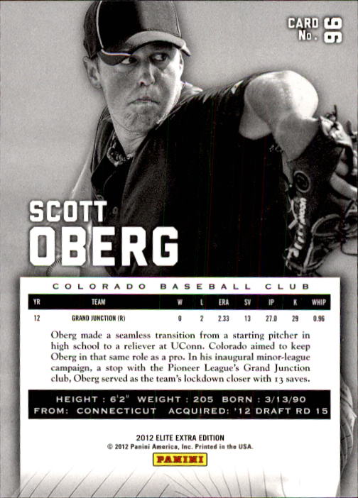 2012 Elite Extra Edition #96 Scott Oberg back image