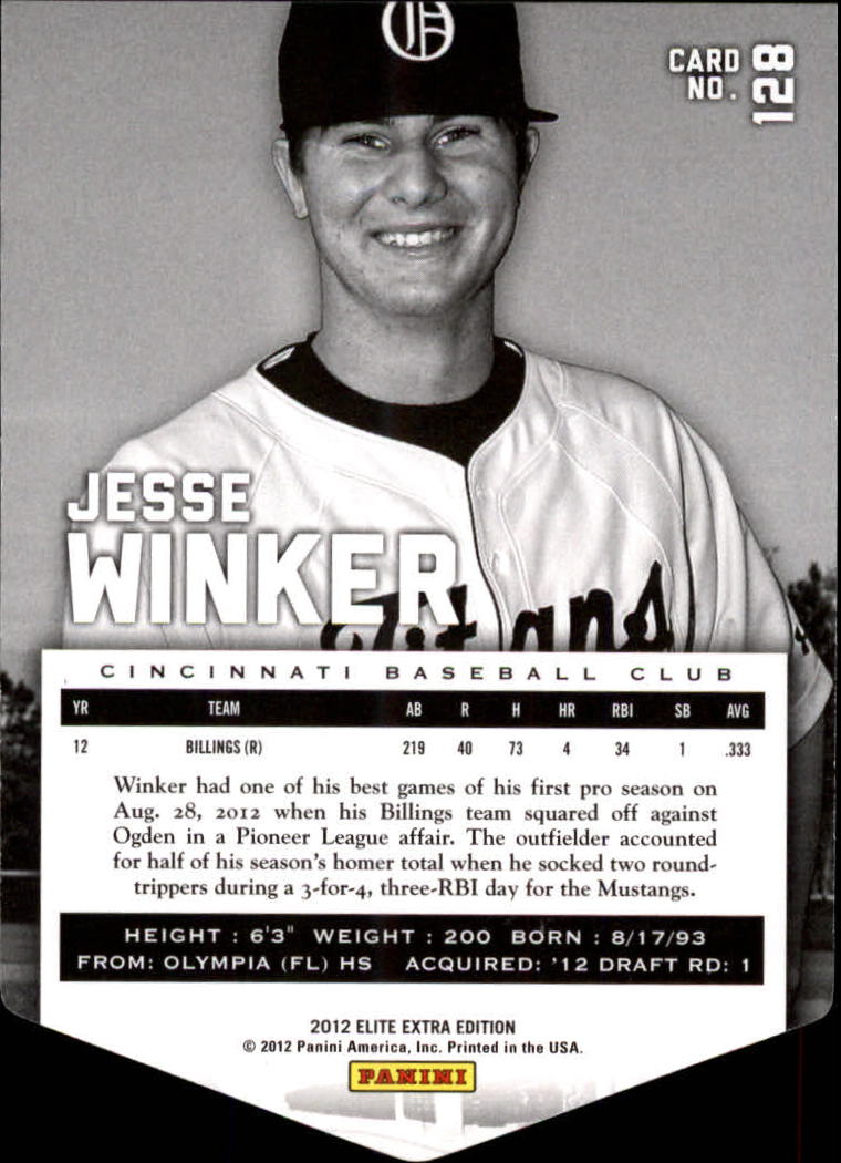 2012 Elite Extra Edition Status #128 Jesse Winker back image