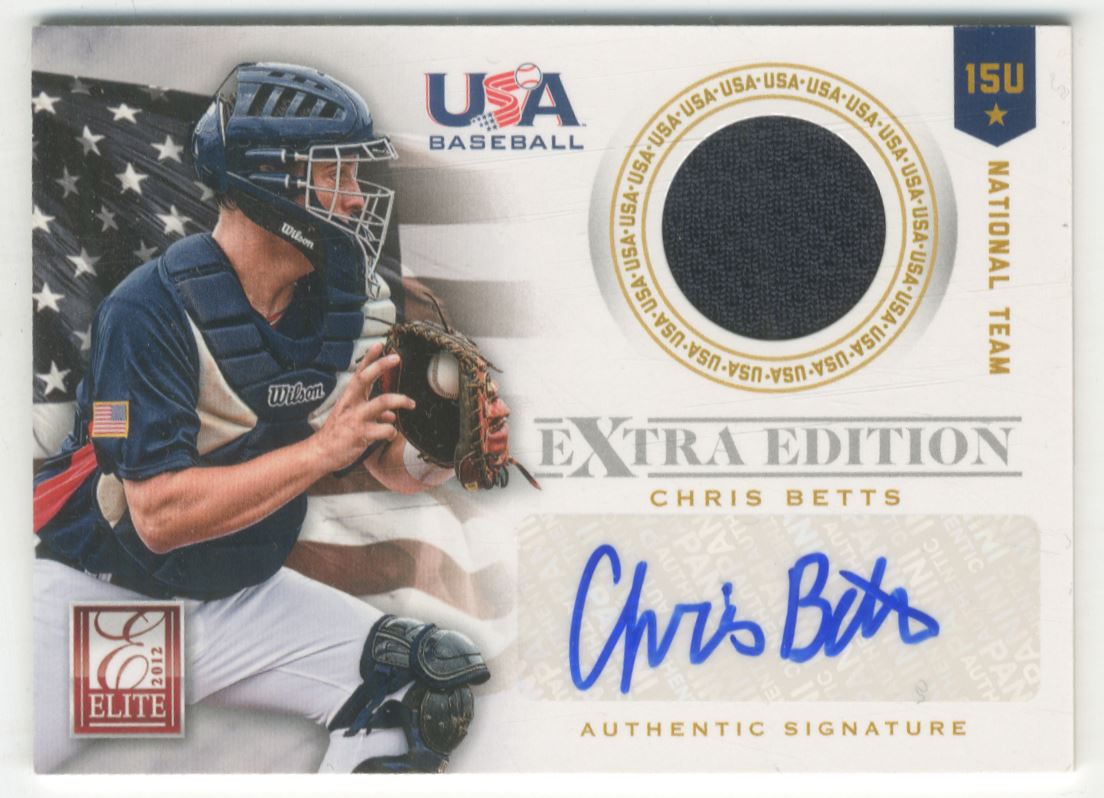 2012 Elite Extra Edition USA Baseball 15U Game Jersey Signatures #5 Chris Betts