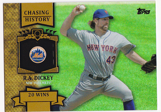 2013 Topps Chasing History Holofoil Gold #CH17 R.A. Dickey
