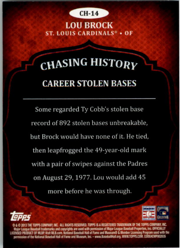 B5097- 2013 Topps Chasing History Holofoil Cards -You Pick- 15+ FREE US SHIP - Picture 20 of 143