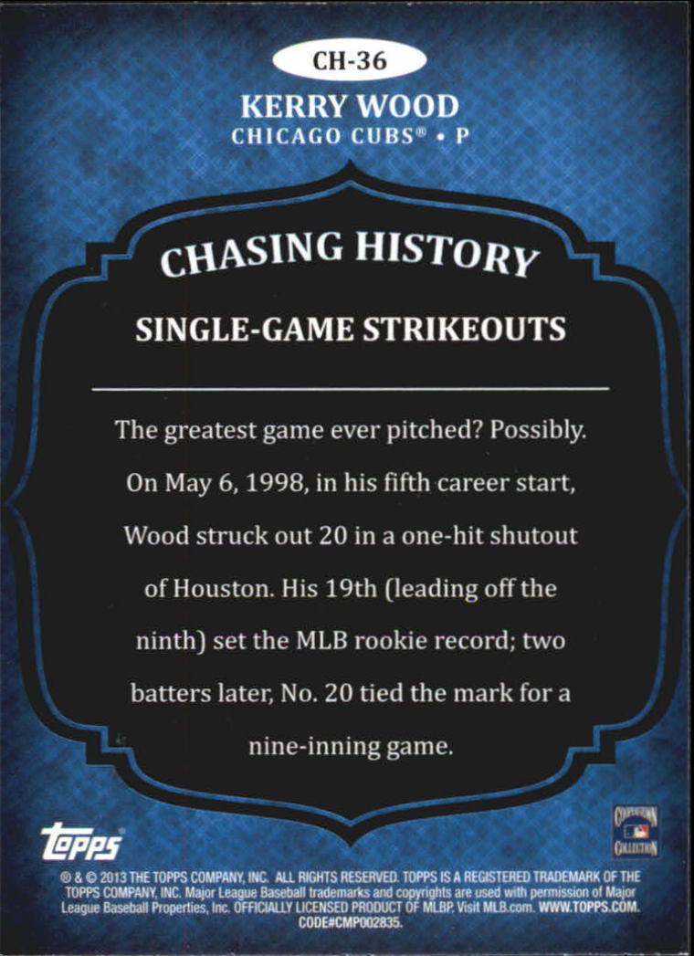 2013 Topps Chasing History Baseball Card Pick (Inserts)