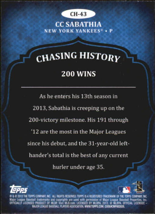 B5097- 2013 Topps Chasing History Holofoil Cards -You Pick- 15+ FREE US SHIP - Picture 64 of 143