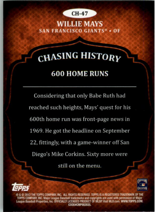 B5097- 2013 Topps Chasing History Holofoil Cards -You Pick- 15+ FREE US SHIP - Picture 72 of 143