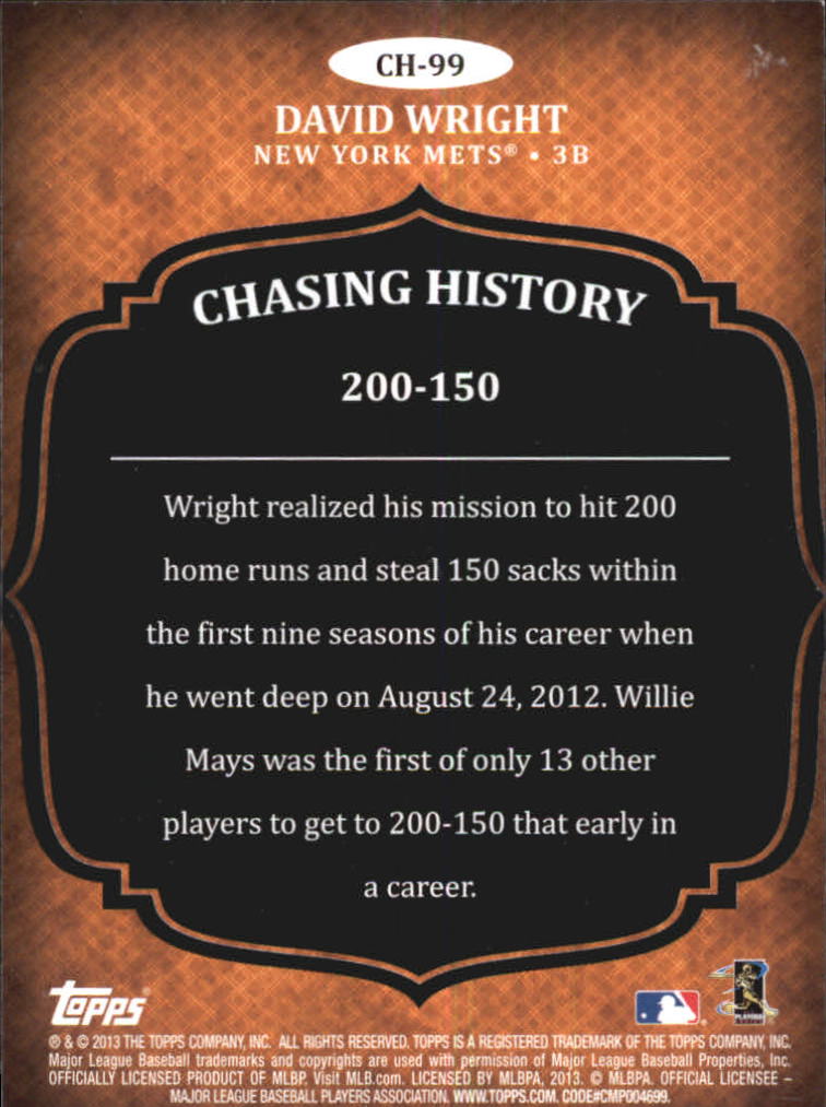 2013 Topps Chasing History Baseball Card Pick (Inserts)