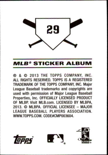 2013 Topps Stickers #29 James Loney back image