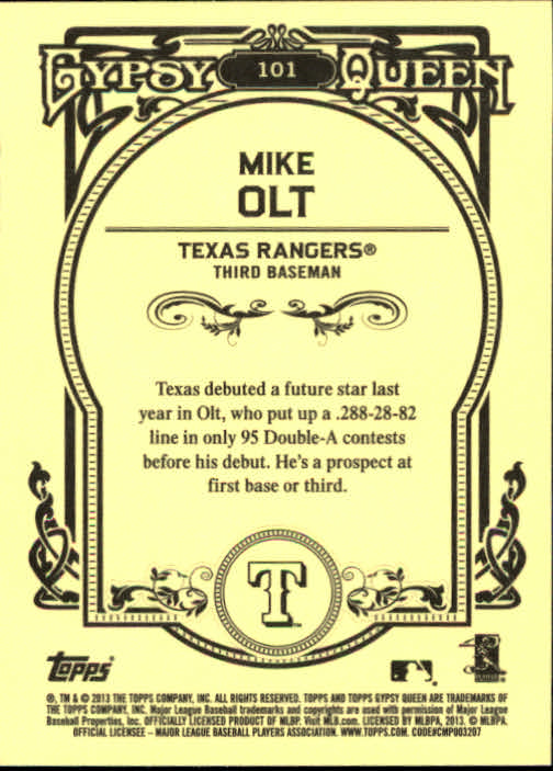 2013 Topps Gypsy Queen #101 Mike Olt RC back image