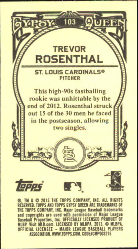A6693- 2013 Topps Gypsy Queen BB Verschieden Mini Karten -du Pick- 15 + Gratis - Bild 137 von 382