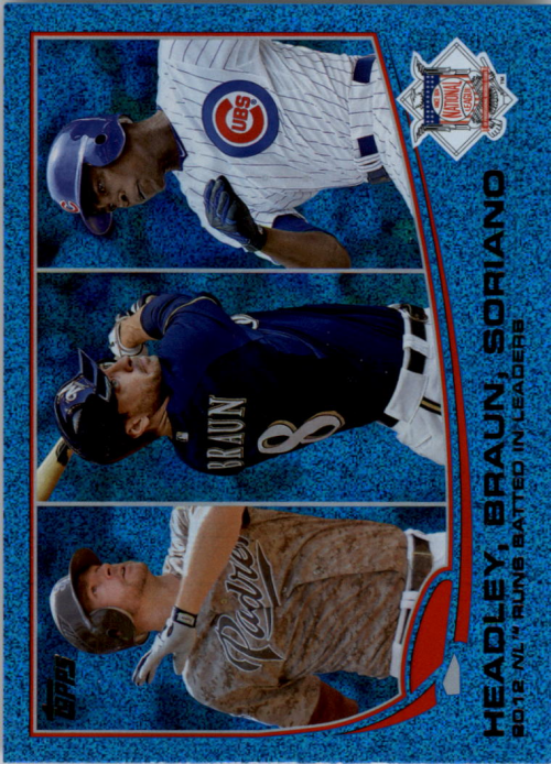 2013 Topps Silver Slate Blue Sparkle Wrapper Redemption #272 Ryan Braun/Alfonso Soriano/Chase Headley