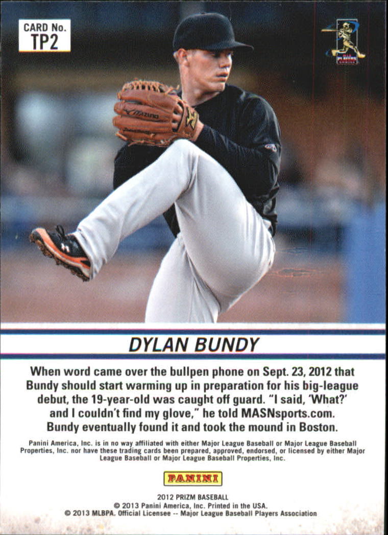 2012 Panini Prizm Top Prospects #TP2 Dylan Bundy back image