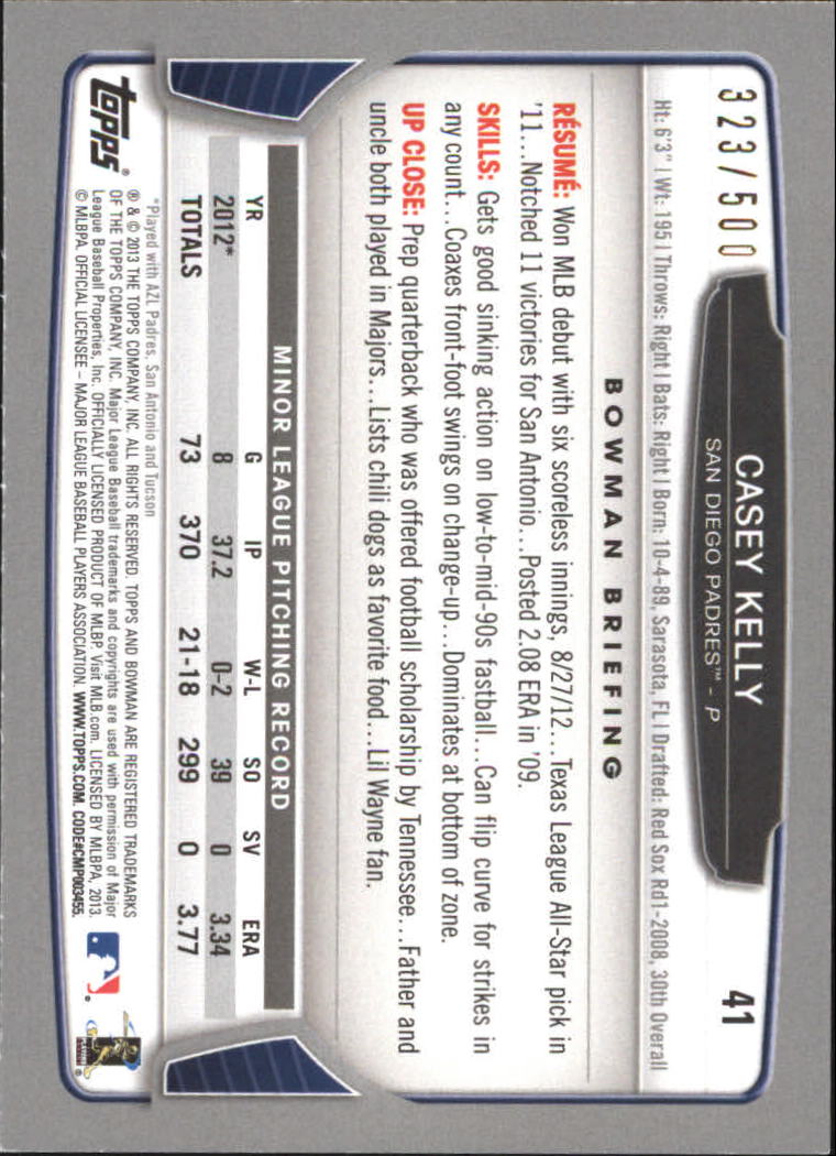 Tarjetas paralelas 2013 Bowman Baseball "Main Set naranja y azul" - Imagen 17 de 19