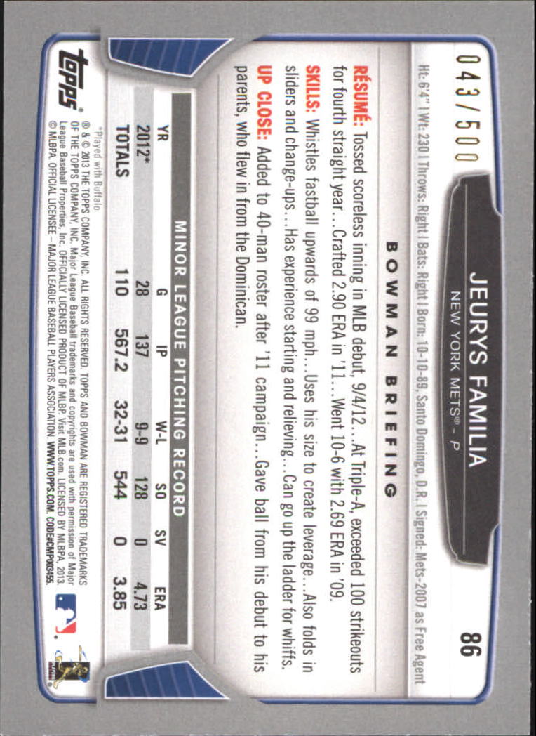 Tarjetas paralelas 2013 Bowman Baseball "Main Set naranja y azul" - Imagen 15 de 19