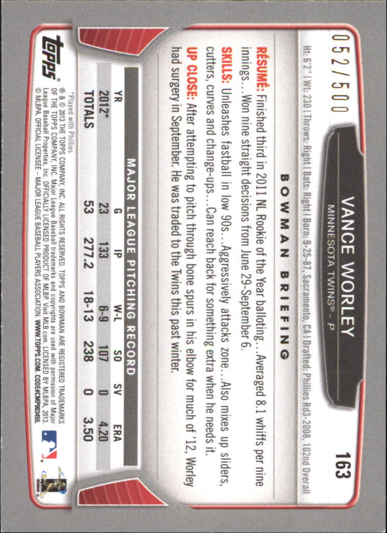 Tarjetas paralelas 2013 Bowman Baseball "Main Set naranja y azul" - Imagen 11 de 19