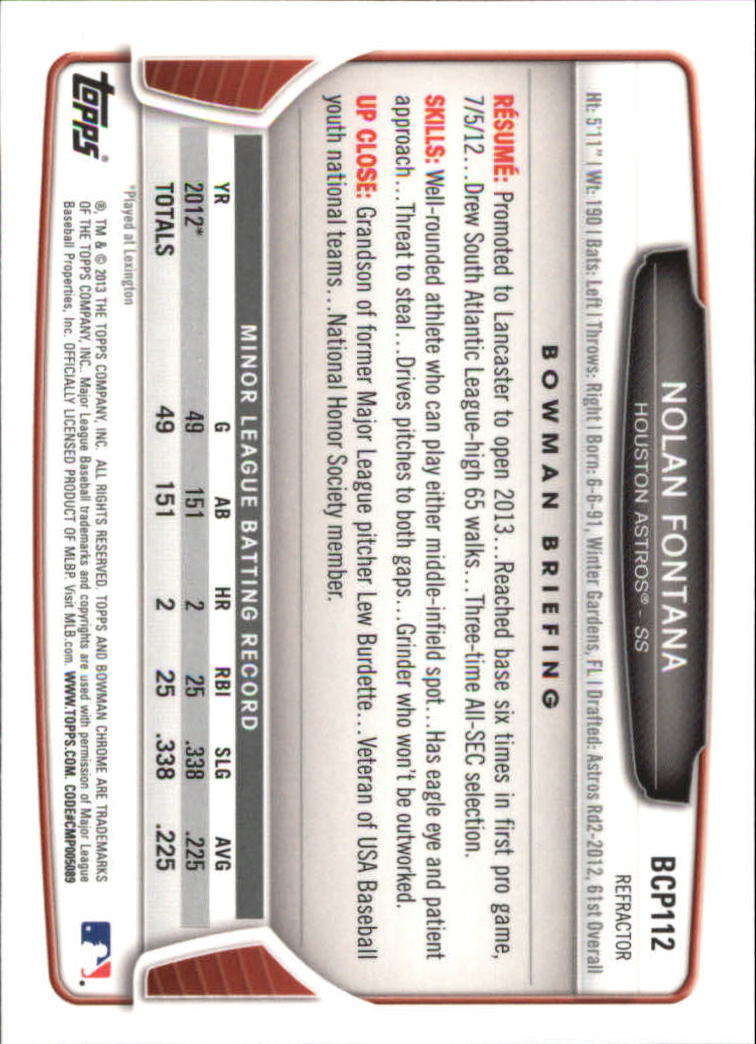 2013 Bowman Chrome Baseball Part 4 - Picture 183 of 316