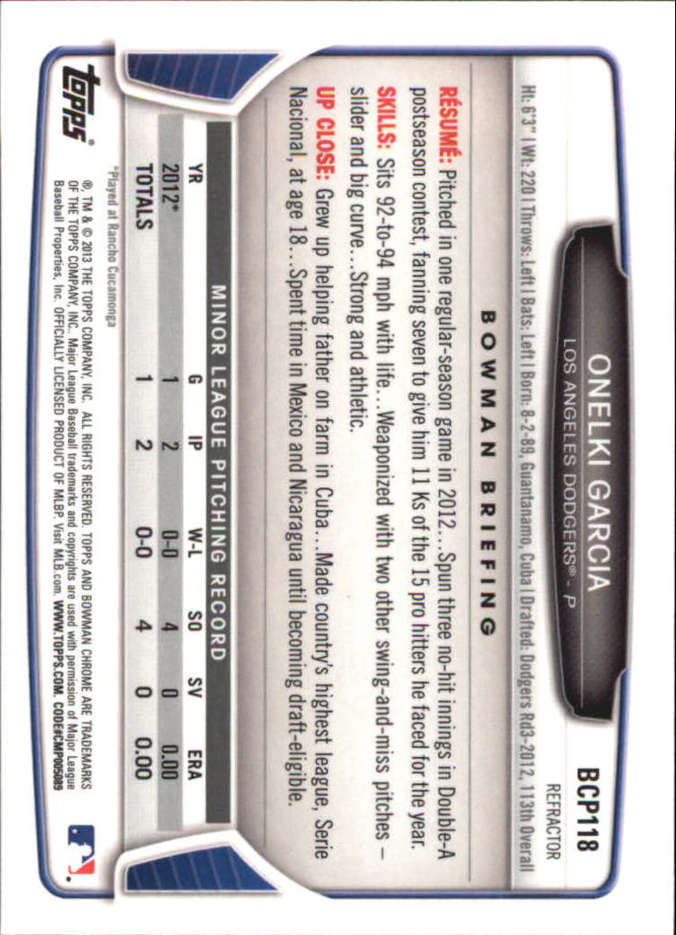 2013 Bowman Chrome Baseball Part 4 - Picture 191 of 316