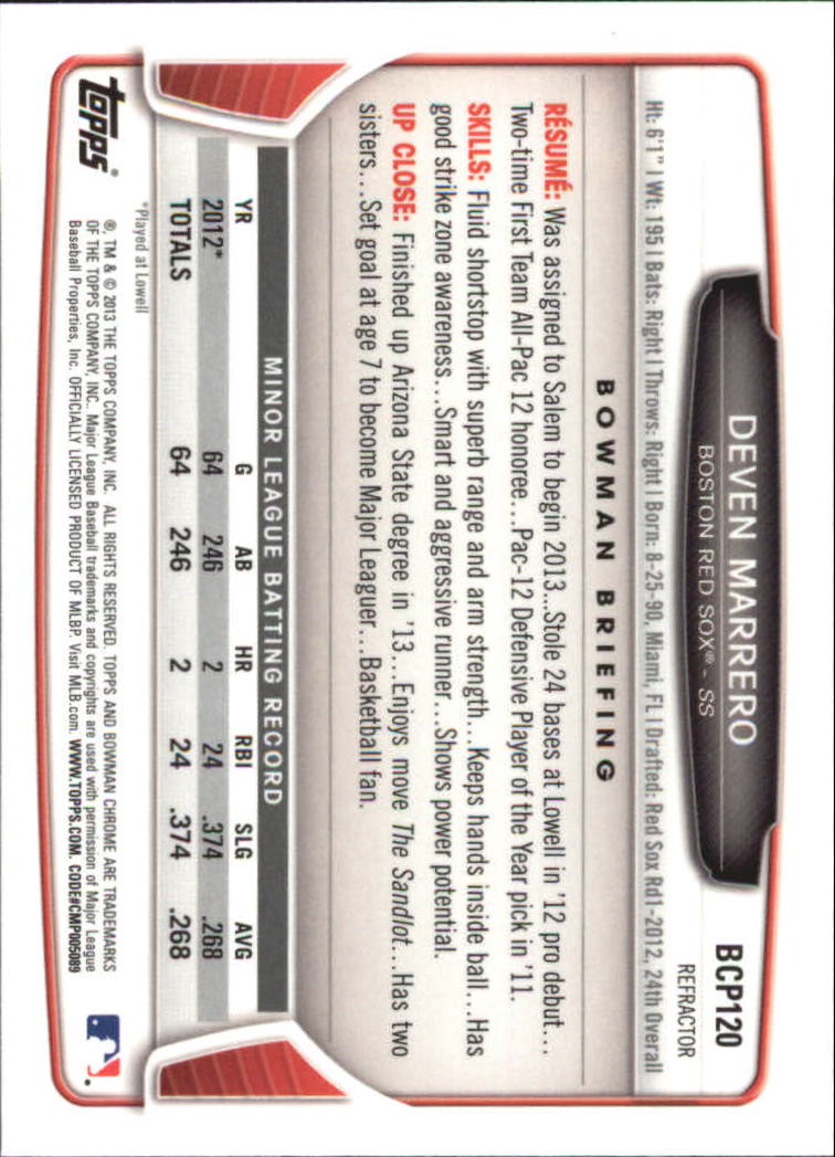 2013 Bowman Chrome Baseball Part 4 - Picture 193 of 316
