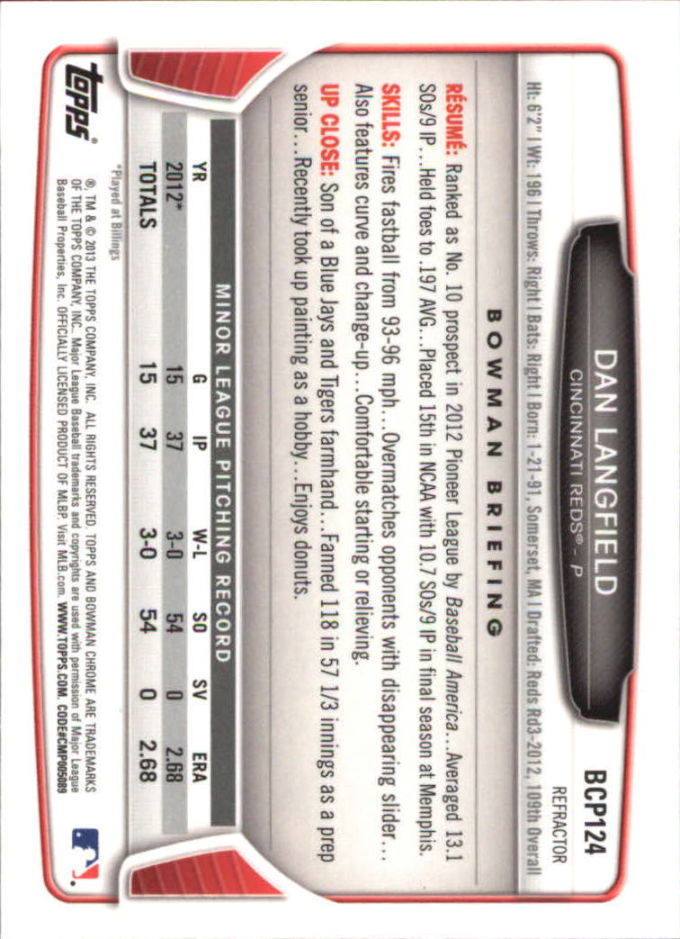 2013 Bowman Chrome Baseball Part 4 - Picture 195 of 316