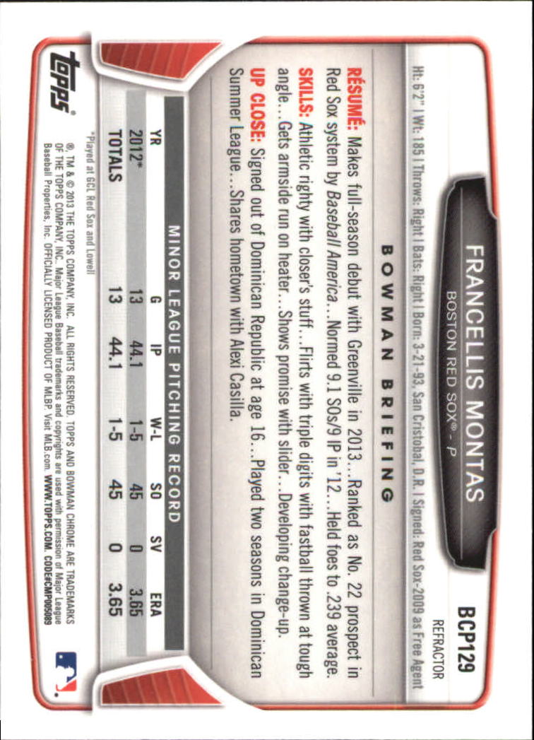 2013 Bowman Chrome Baseball Part 4 - Picture 203 of 316