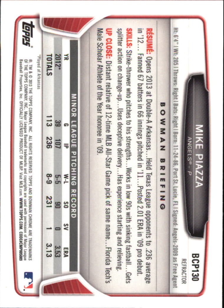 2013 Bowman Chrome Baseball Part 4 - Picture 205 of 316