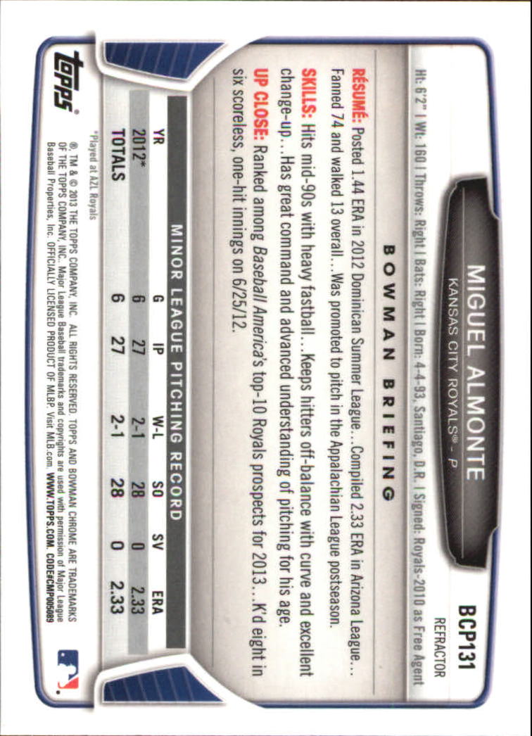 2013 Bowman Chrome Baseball Part 4 - Picture 207 of 316