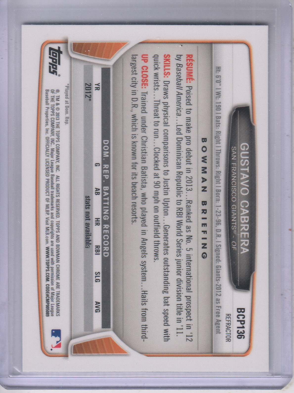2013 Bowman Chrome Baseball Part 4 - Picture 209 of 316
