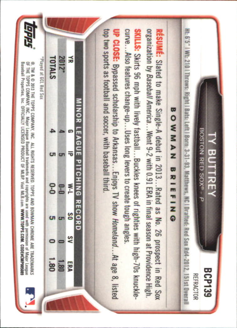 2013 Bowman Chrome Baseball Part 4 - Picture 215 of 316