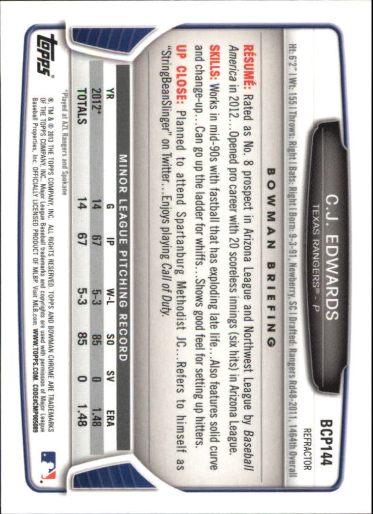 2013 Bowman Chrome Baseball Part 4 - Picture 219 of 316
