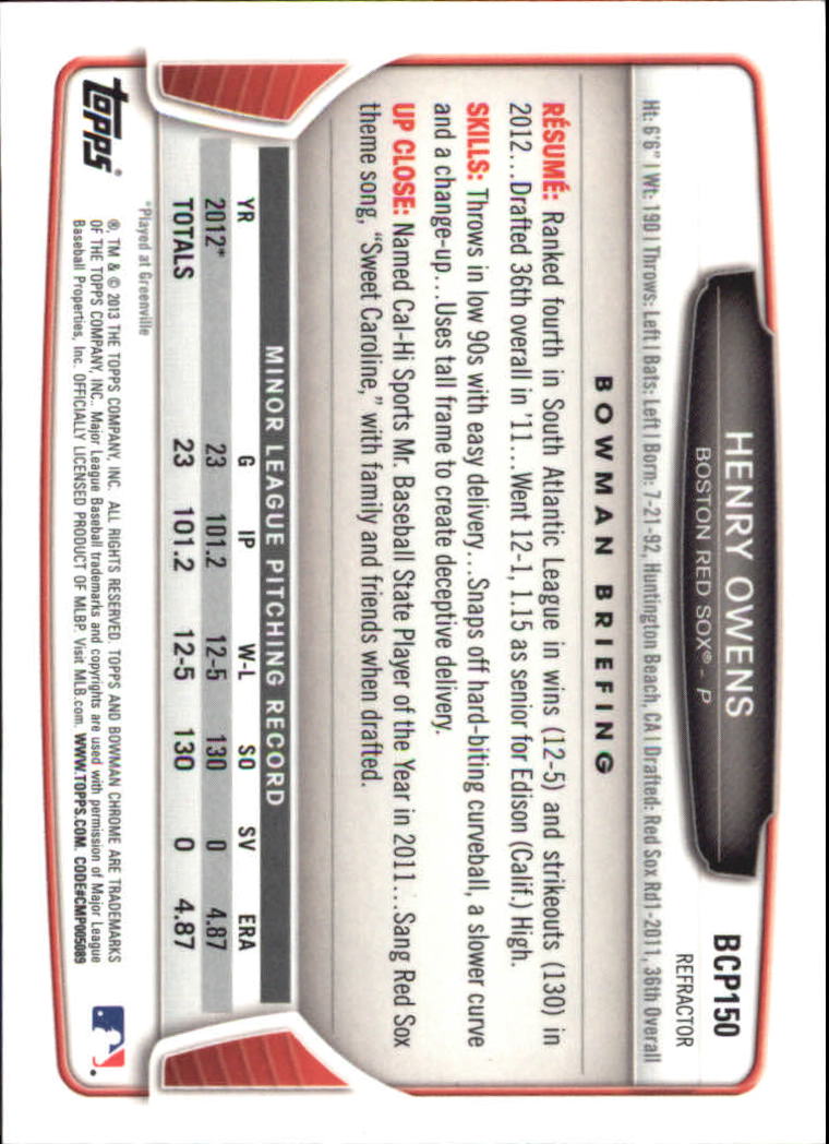 2013 Bowman Chrome Baseball Part 4 - Picture 227 of 316