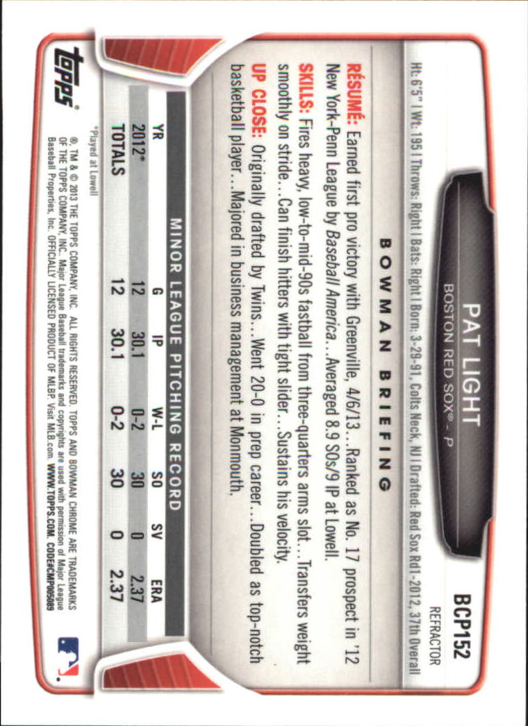 2013 Bowman Chrome Baseball Part 4 - Picture 231 of 316