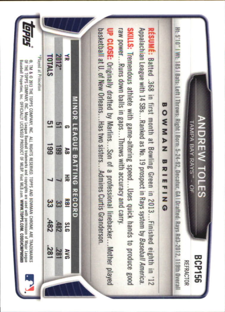 2013 Bowman Chrome Baseball Part 4 - Picture 235 of 316