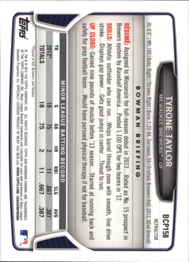 2013 Bowman Chrome Baseball Part 4 - Picture 239 of 316