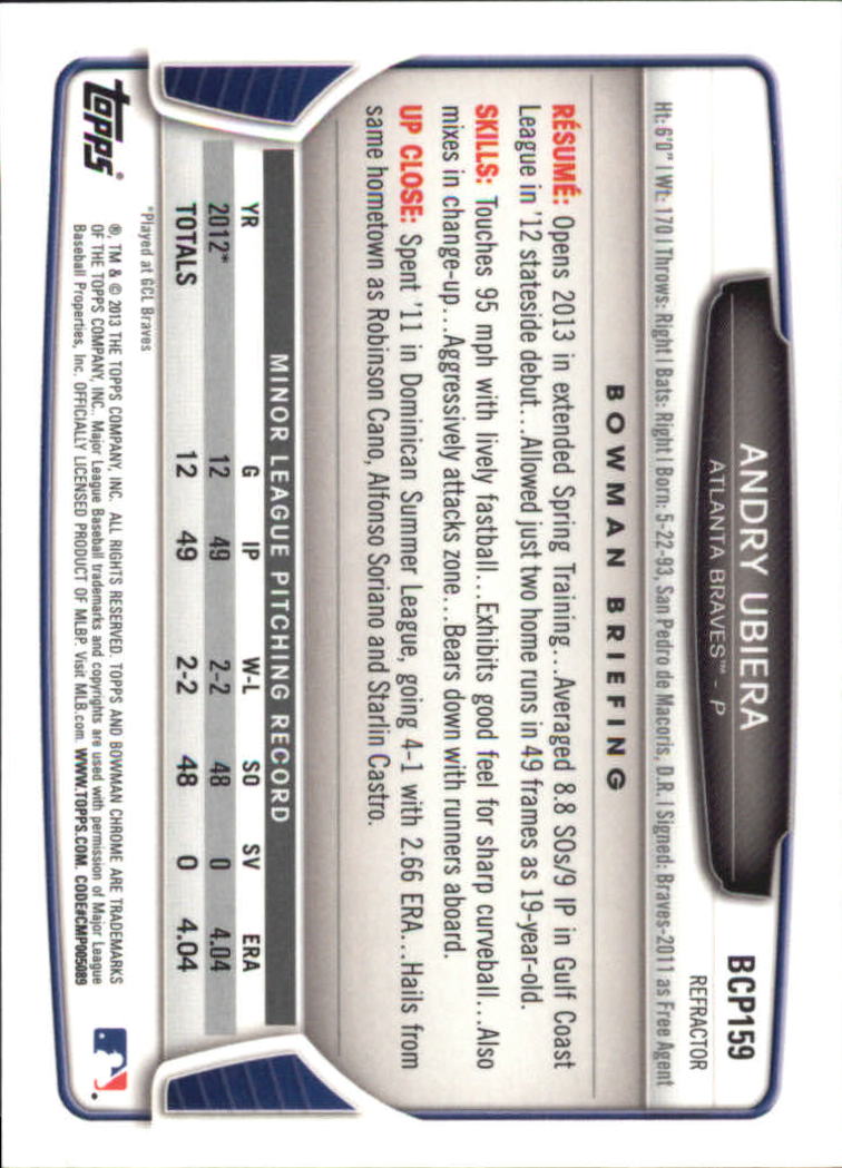 2013 Bowman Chrome Baseball Part 4 - Picture 241 of 316