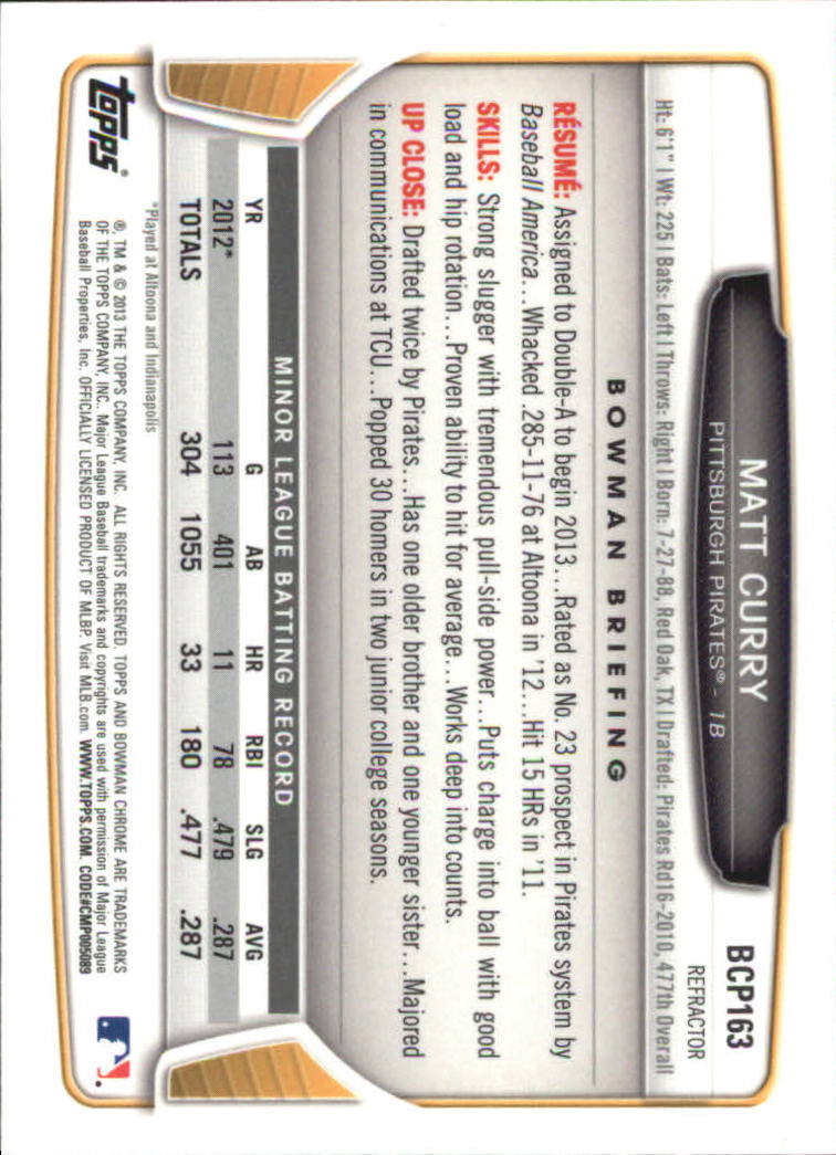 2013 Bowman Chrome Baseball Part 4 - Picture 245 of 316