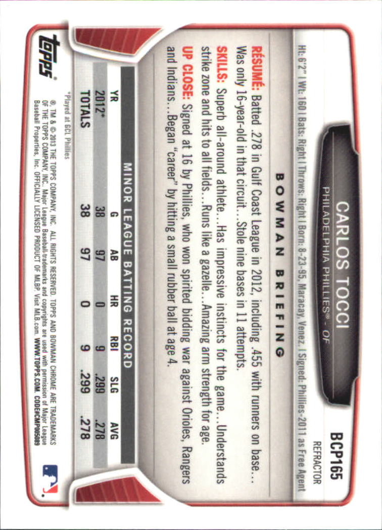 2013 Bowman Chrome Baseball Part 4 - Picture 248 of 316