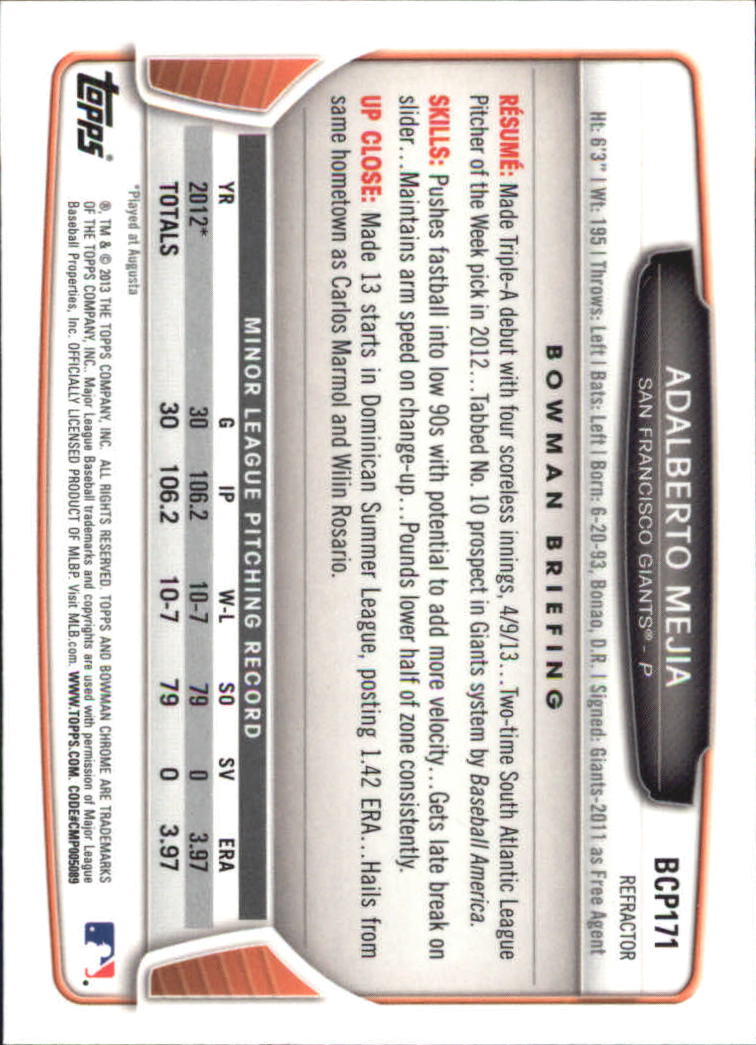 2013 Bowman Chrome Baseball Part 4 - Picture 258 of 316