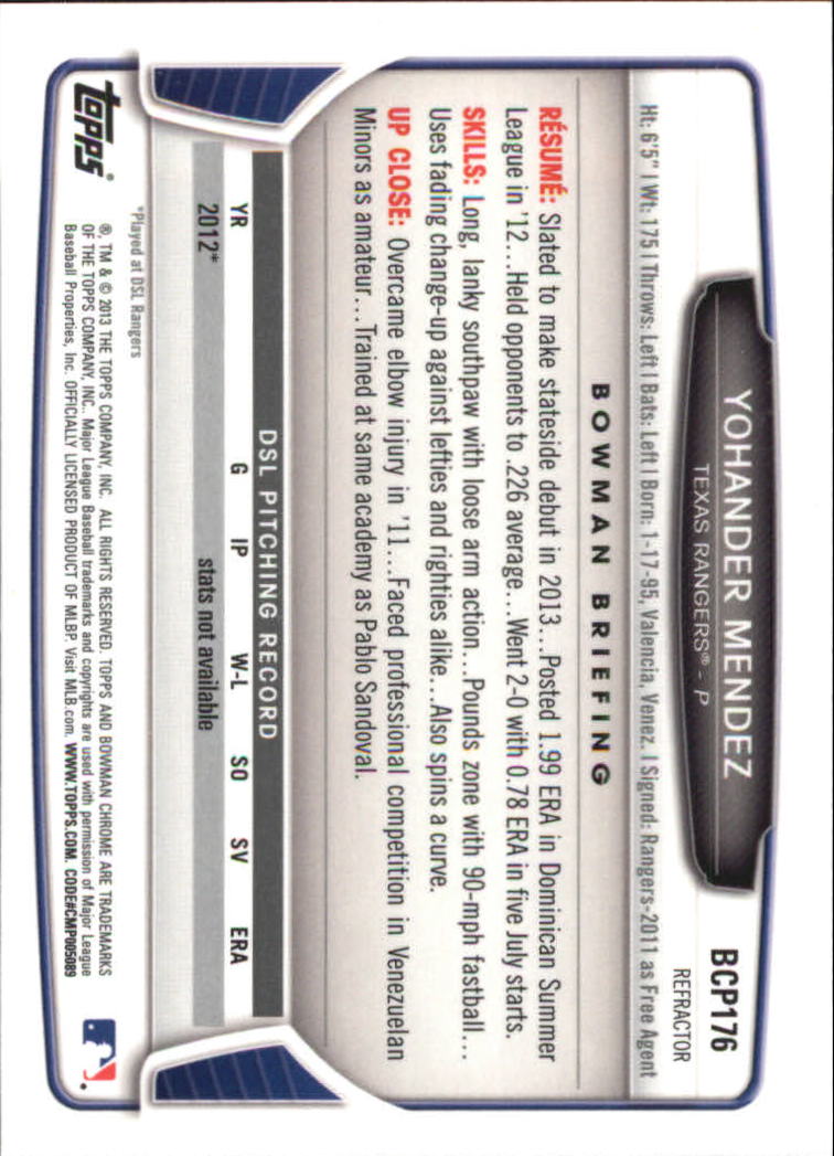 2013 Bowman Chrome Baseball Part 4 - Picture 264 of 316