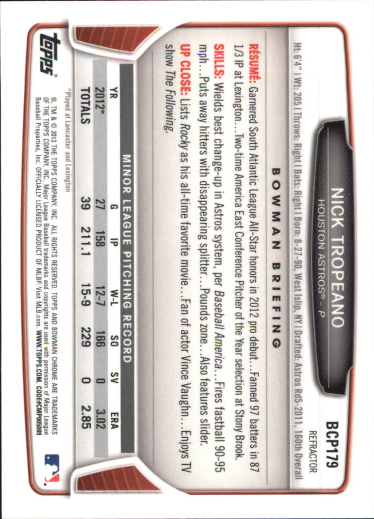 2013 Bowman Chrome Baseball Part 4 - Picture 268 of 316