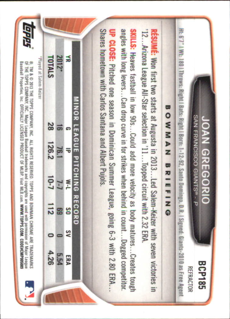 2013 Bowman Chrome Baseball Part 4 - Picture 276 of 316