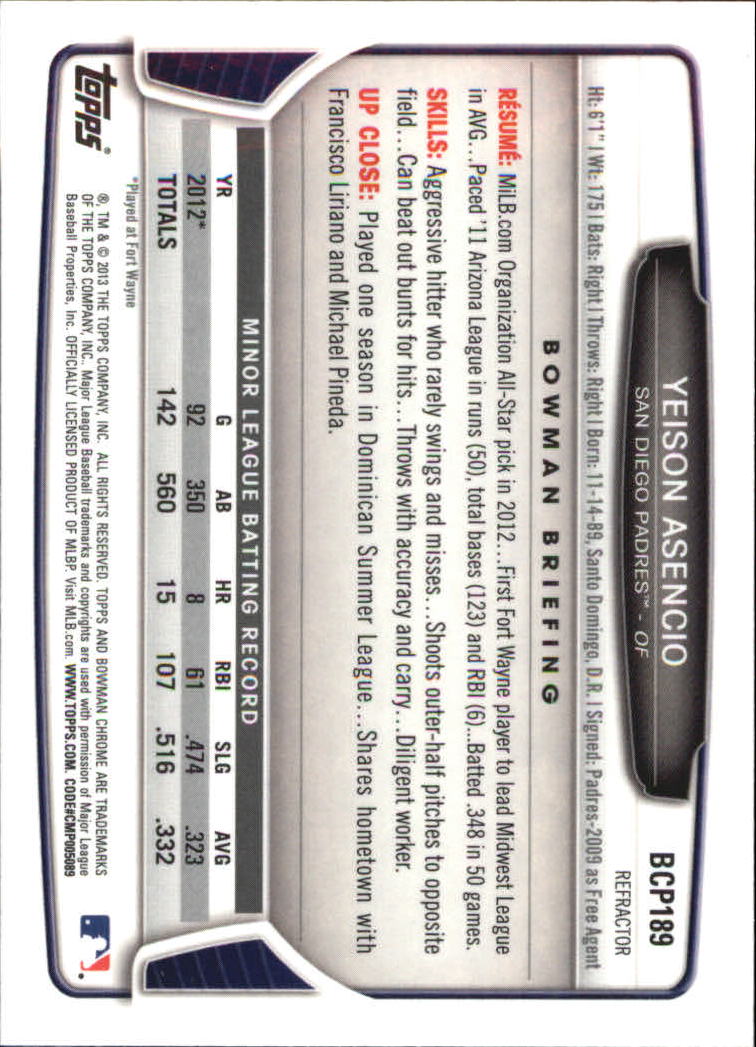 2013 Bowman Chrome Baseball Part 4 - Picture 282 of 316