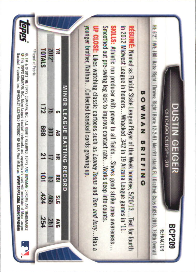 2013 Bowman Chrome Baseball Part 4 - Picture 302 of 316
