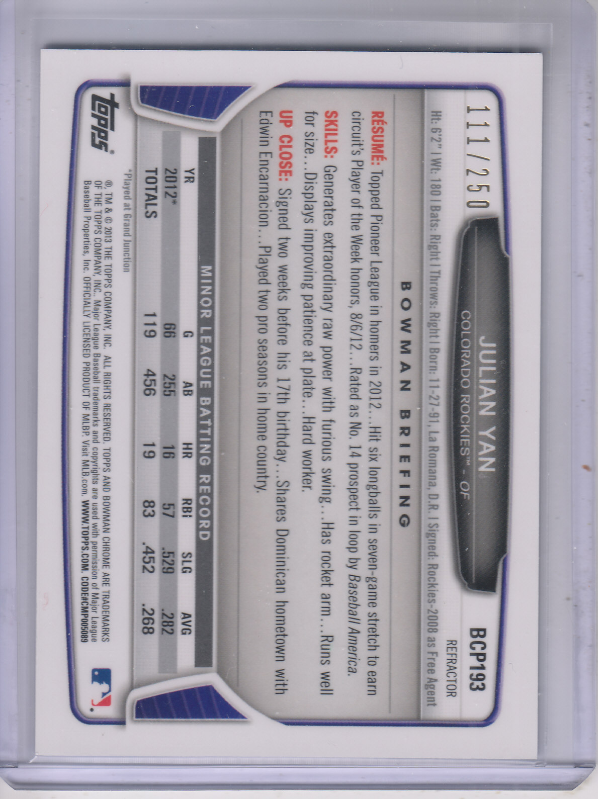 2013 Bowman Chrome Baseball Part 4 - Picture 59 of 316