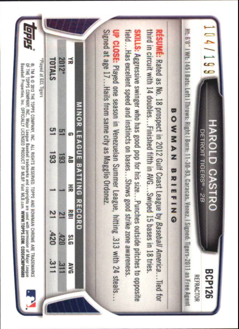 2013 Bowman Chrome Baseball Part 4 - Picture 148 of 316