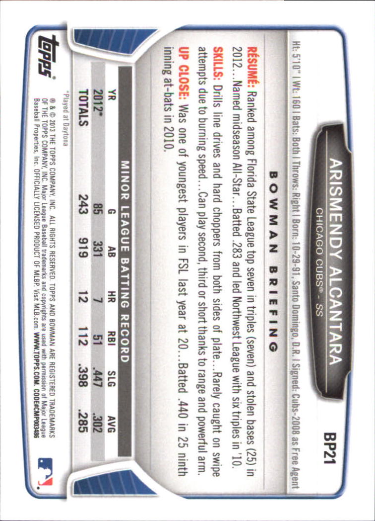 2013 Bowman Baseball "Prospects Hometown" Insert Parallel Cards - Picture 13 of 58