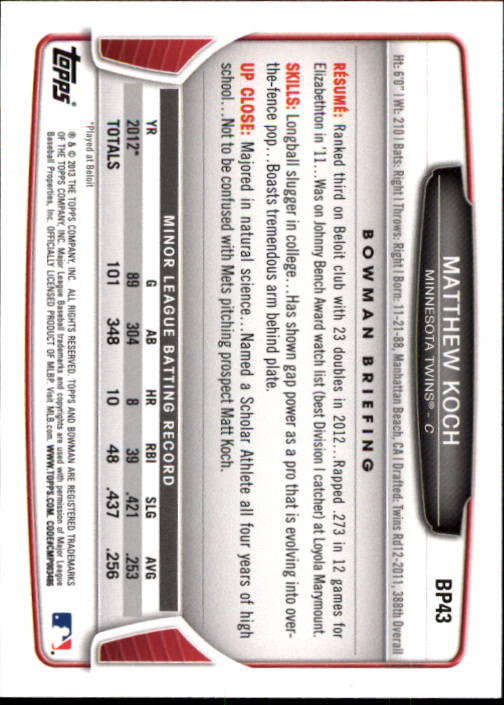 2013 Bowman Baseball "Prospects Hometown" Insert Parallel Cards - Picture 28 of 58