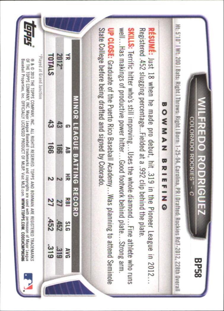 2013 Bowman Baseball "Prospects Hometown" Insert Parallel Cards - Picture 34 of 58