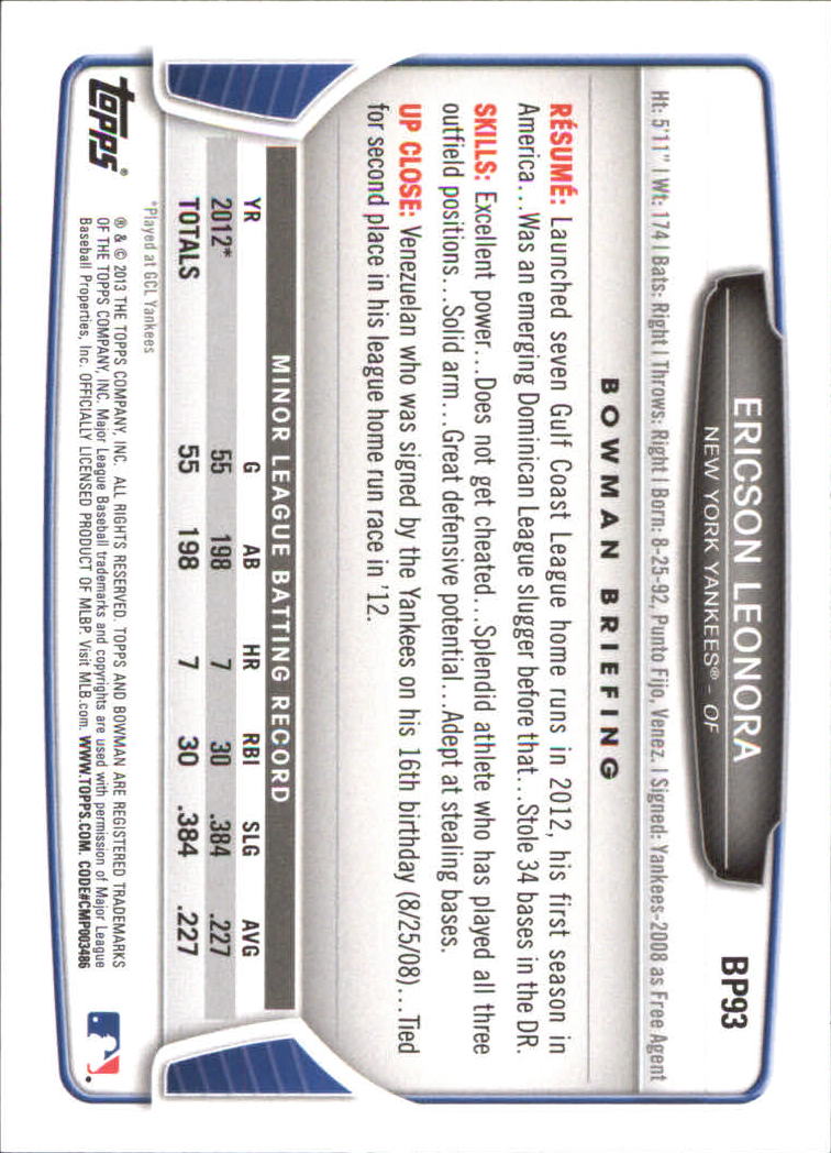 2013 Bowman Baseball "Prospects Hometown" Insert Parallel Cards - Picture 45 of 58