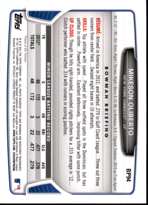 2013 Bowman Baseball "Prospects Hometown" Insert Parallel Cards - Picture 47 of 58