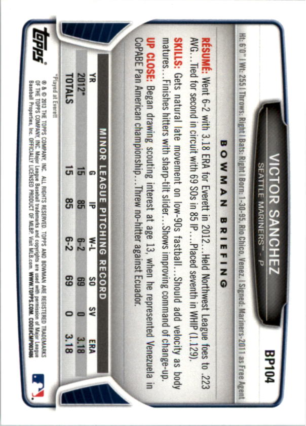 2013 Bowman Baseball "Prospects Hometown" Insert Parallel Cards - Picture 55 of 58