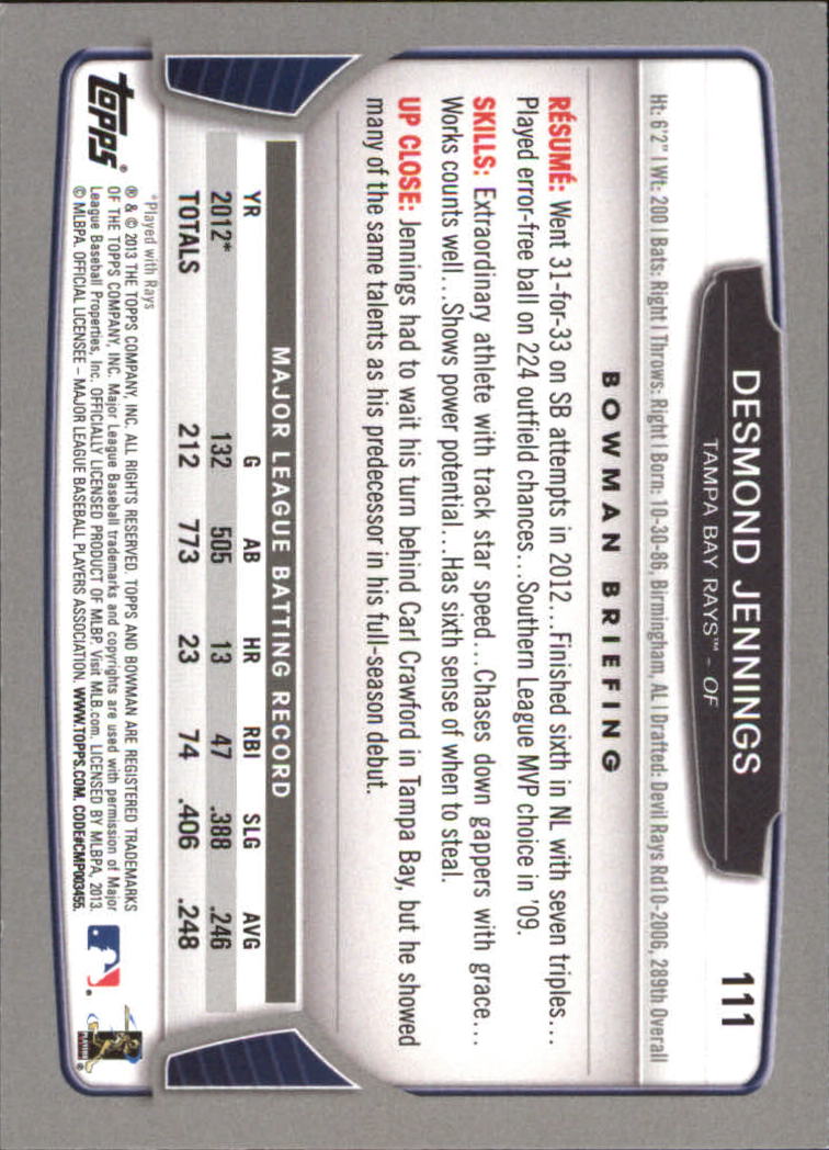 2013 Bowman Baseball "Main Set Red and Silver Ice" Parallel Cards - Picture 16 of 31
